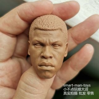 Unpainted 1/6 Star Wars Finn Head Sculpt Fit 12 " Male Figure Body