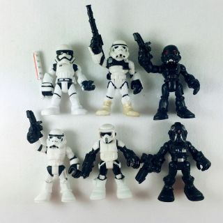 6x Playskool Star Wars Galactic Heroe Sand Storm Scout Death Trooper Pilot Toys