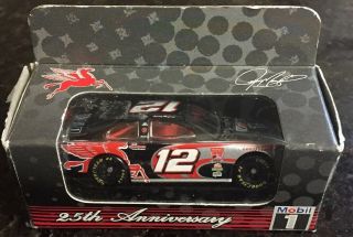 Jeremy Mayfield 1/64 Diecast Nascar 12 Mobil One 25th Silver & Black In Package