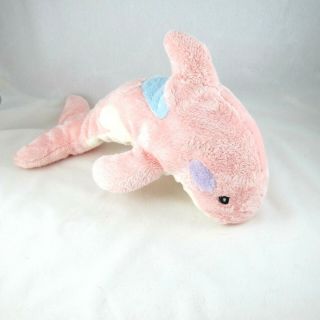 Fiesta Orca Whale Plush Stuffed Animal Fish Ocean Soft Toy Pink Pastel 13 "