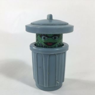 Oscar The Grouch Fisher Price Little People Sesame Street Figure Trash Can