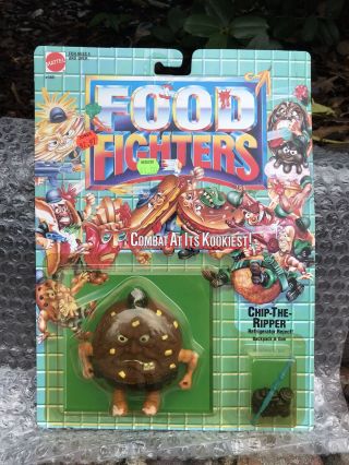 1988 Mattel Food Fighters Chip The Ripper Rare Macadamia Nut Variant Moc