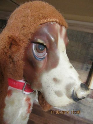 Vintage Rushton Rubber Face Basset Hound Plush Dog