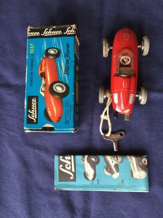 Schuco Vintage Micro Racer 1037 Red Porsche Formel 11 1037 And Key