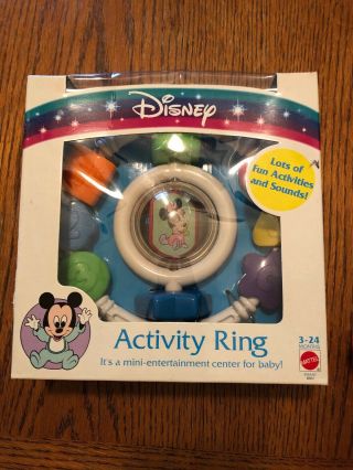 Disney Vintage Activity Ring Baby Toy Mickey & Minnie Mouse Mattel