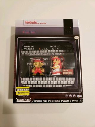 World Of Nintendo 8 - Bit Mario & Princess Peach 2.  5 - Inch Mini Figure 2 - Pack