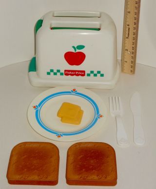 Fisher Price Fun With Food Pop Up Toaster Kitchen With 2 Pc Toast & Butter Patty 2