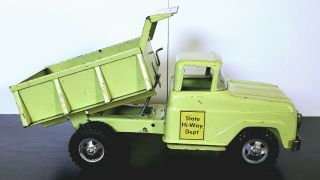 Vintage Tonka Toys State Hi - Way Dept Dump Truck Green.  Good