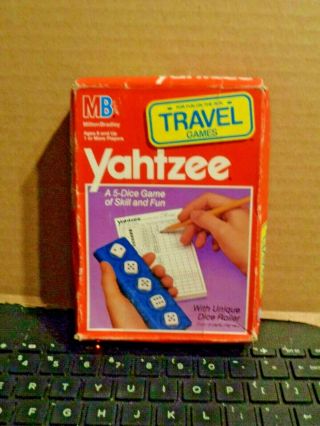 Yahtzee Travel Game By Milton Bradley 1989 1 Or More Players Complete Age 8 & Up