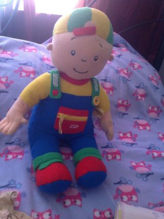 Caillou Plush Large 20 " Learn To Dress Snap Zip Button Standing Boy Pbs Kids Toy