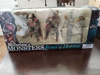 Mcfarlane Toys Monsters Icons Of Horror Dracula Frankenstein Mummy Figure 3 Pack