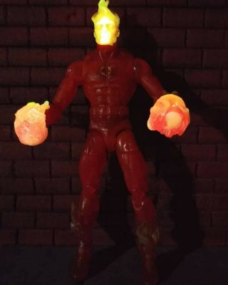 Custom Marvel Legends Human Torch Head And Hand Effects Glow In The Dark