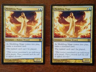 Meddling Mage X2 Mtg Magic The Gathering Very Lightly Played Alara Reborn
