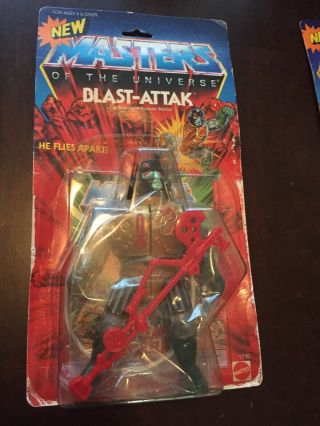 Mattel 1986 He - Man Motu Blast - Attak Carded Figure Vintage Moc