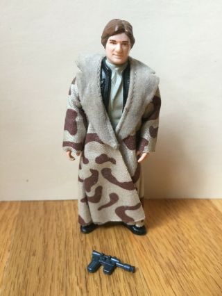 Vintage Star Wars Rotj 1983 Han Solo Trench Coat Complete W/ Weapon