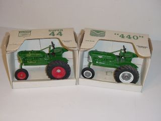 1/16 Oliver 440 Tractor,  44 Tractor,  & 880 Single Front Tire Tractor W/box