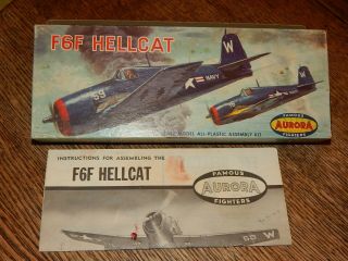 Vintage 1960 Aurora Famous Fighters Series: F6f Hellcat Model Box No.  40 -.  79