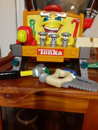 Vintage 2000 TONKA Hasbro Talking Learning Sounds Tools Plastic WORKBENCH Toy 2