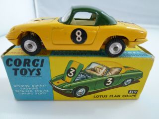 Vintage Corgi 319 Lotus Elan S2 Hardtop Issued 1967 - 69