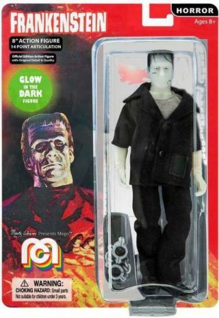 Mego Horror Frankenstein 8 " Action Figure [glow In The Dark]