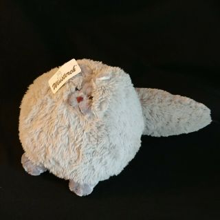 Winsterch Cat Gray Fat Plush Fluffy Stuffed Animal Toy 11.  8 "