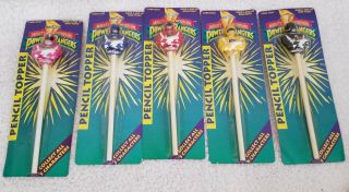 1993 Mighty Morphin Power Rangers Pencil Topper Complete Set