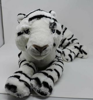 Ikea Siberian Snow Tiger Onskad Plush White Black Stripes 28 " Toy Stuffed Animal