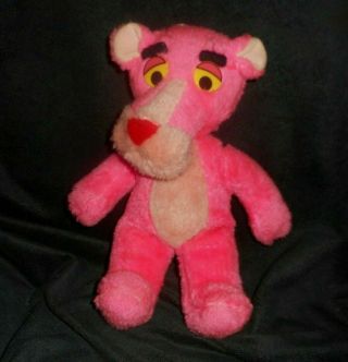 10 " Vintage Mighty Star Pink Panther Stuffed Animal Plush Toy Lovey Bean Bag
