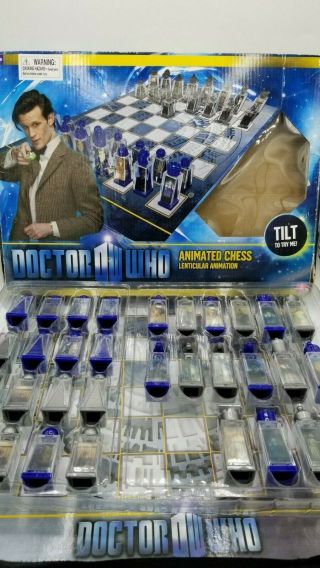 Dr Who Animated Lenticular Chess Set - Riversong Amy Rory Dalek Cybermen Tardis