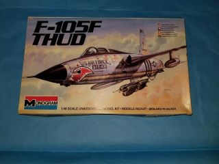 Vintage Monogram 5808 F - 105f Thunderchief " Thud " 1/48 Scale - In Open Bo