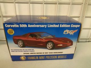 Franklin Corvette 50th Anniversary Limited Edition Die - Cast Coupe Nib