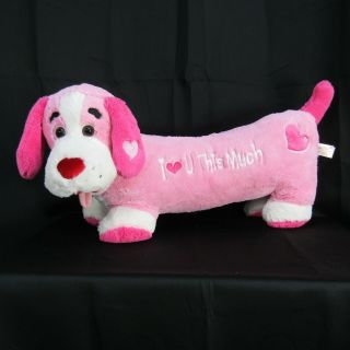 Dan Dee Collectors Choice Pink Dog Daschund Plush I Love You This Much Vintage