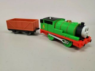Thomas The Train Trackmaster Motorized Percy Engine 2009 And Cart