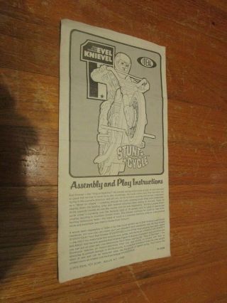 Vintage 1973 Evel Knievel Stunt Cycle By Ideal - Instructions Only