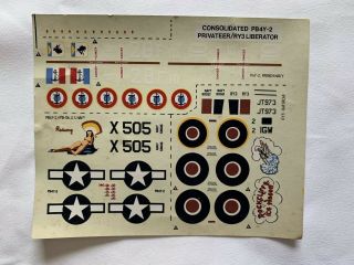 Matchbox Pb4y - 2 Privateer Model Decals Only