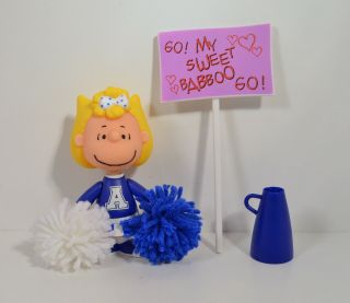 Very Rare 2003 Blue Cheerleader Sally 5 " Action Figure Peanuts Charlie Brown