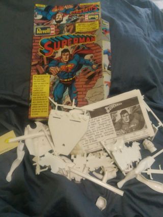 Revell 1999 Superman 1:8 Retro Classic Model Kit Open Box,  Not Made