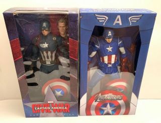 Set 2x Neca 1/4 Scale Captain America Figure - Civil War & Avengers Misb 18 "