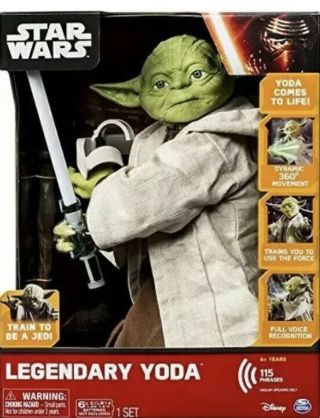 Nib Star Wars Legendary Yoda Jedi Master Interactive Talking Figure 16 " Tall