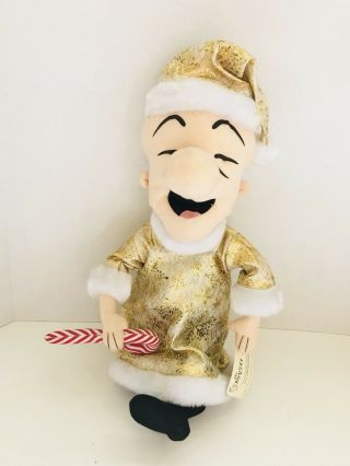 18” Mr.  Magoo Christmas Santa Stuffed Doll Figure W/gold Robe 2002 Toy