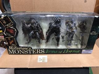 Mcfarlane Toys Monsters Icons Of Horror Dracula Frankenstein Mummy Figure 3 Pack