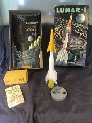 Vintage 1960s Scientific Products Lunar 1 Two Stage Rocket Kit