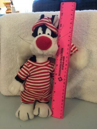 Looney Tunes Sylvester Red Striped Pajamas 11” Wb 1993 24k Special Effects