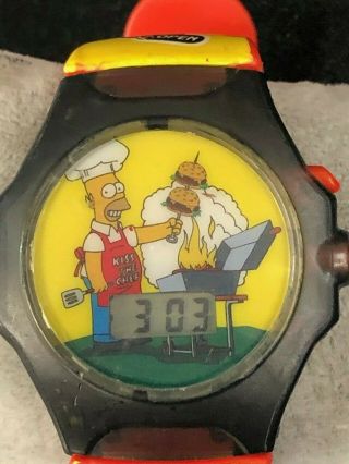 The Simpsons Burger King Exercise Curl 428 Toy Talking Watch Battery