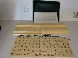 Scrabble Deluxe Tiles,  Racks,  Instructions,  Bag By Spears Games Vintage 1973