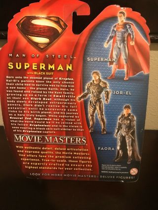 Movie Masters Man of Steel Superman Black Suit Action Figure Collector DC Comics 2