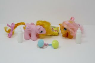 Hasbro 1987 G1 My Little Pony Dibbles & Nibbles Newborn Pegasus Twins