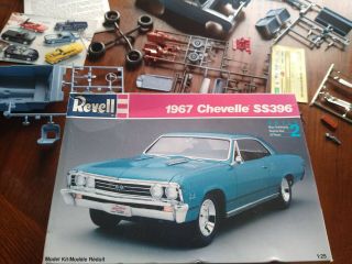 Vintage Revell 1967 Chevy Chevelle Ss396 1/25 Plastic Model Muscle Car Kit