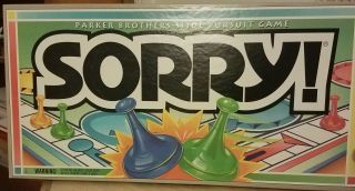 Sorry Parker Brothers Slide Pursuit Board Game Complete 1992 Vintage