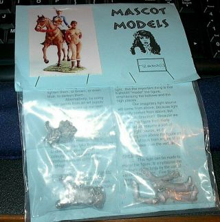 Mascot Models Bare Breasted Horse Riding Figurine 90mm? White Metal